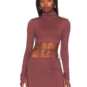NWT‎ Not Yours To Keep Julia Crop Top in Mocha Size Small